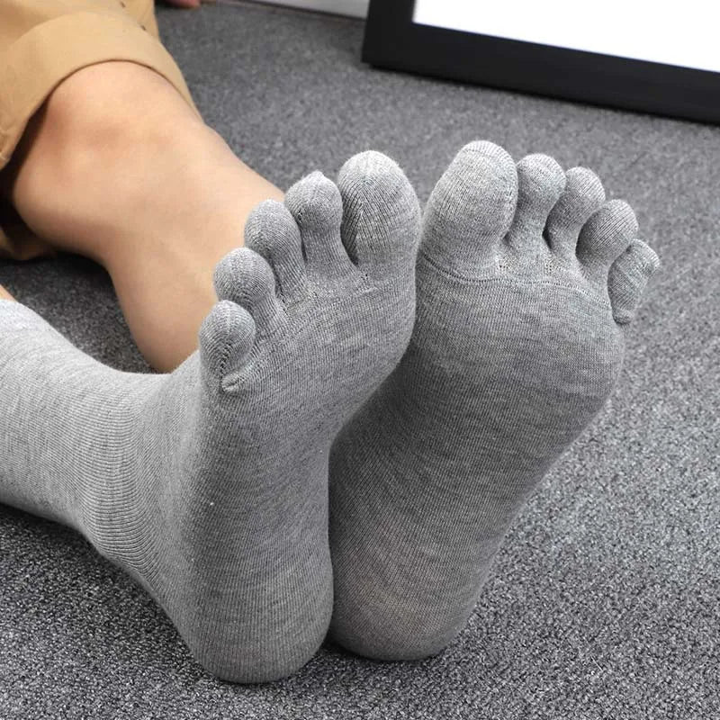 6 Pairs Unisex Toe Socks Men/Women Five Fingers Socks Breathable Soft Cotton Sports Socks Black White Grey Split Toe Socks