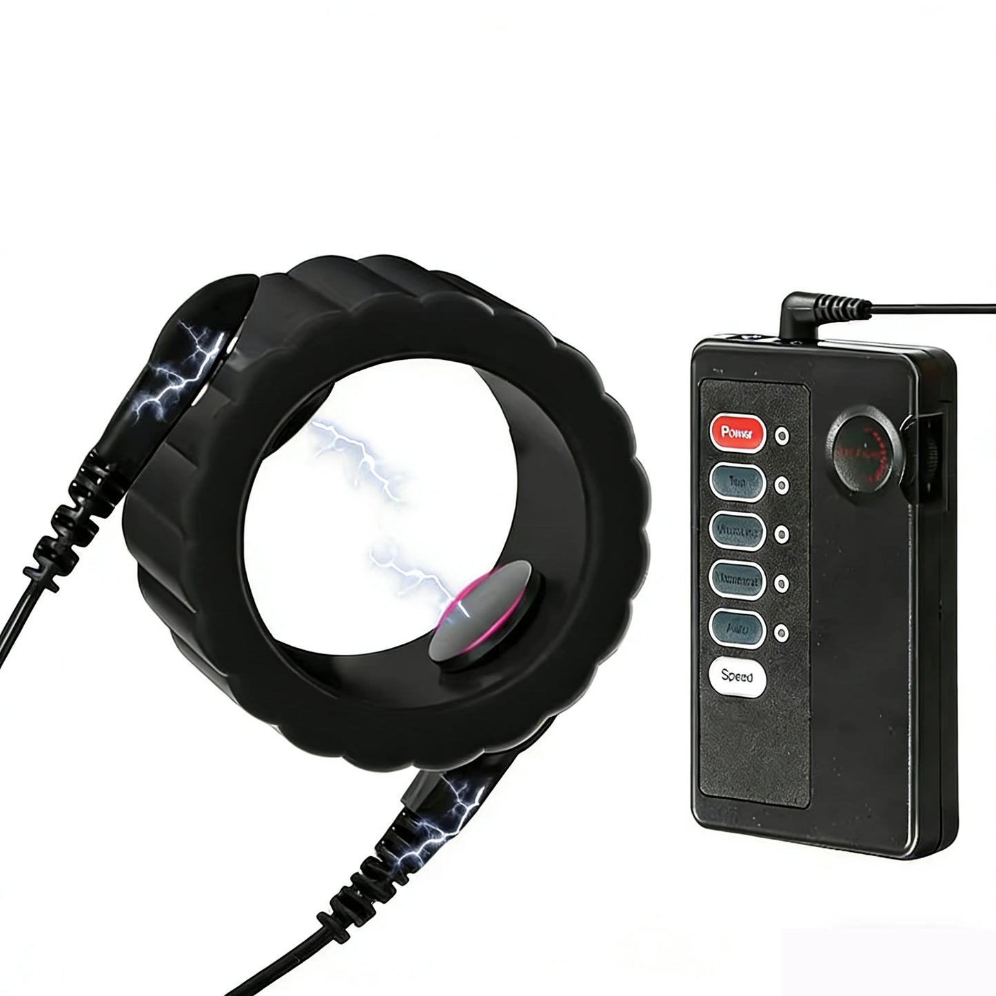 Electro Shock Silicone Penis Ring Bdsm Electric Stimulate Scrotal restraint Massage Cock Cage Masturbation Sex Toys For Men Gay