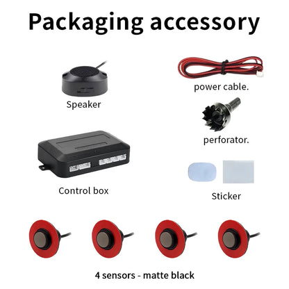 16.5mm 4 Parking Sensor Car Reverse Radar Sound Silent Mode Waterproof 12V Safe Parking Assist For Car Truck Van RV