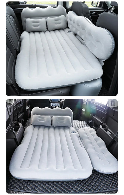 Car Air Mattress with Pump,Inflatable Bed With Head & Side Stops,Auto Back Seat & Trunk Mattress,Sleeping for Car Trip & Camping