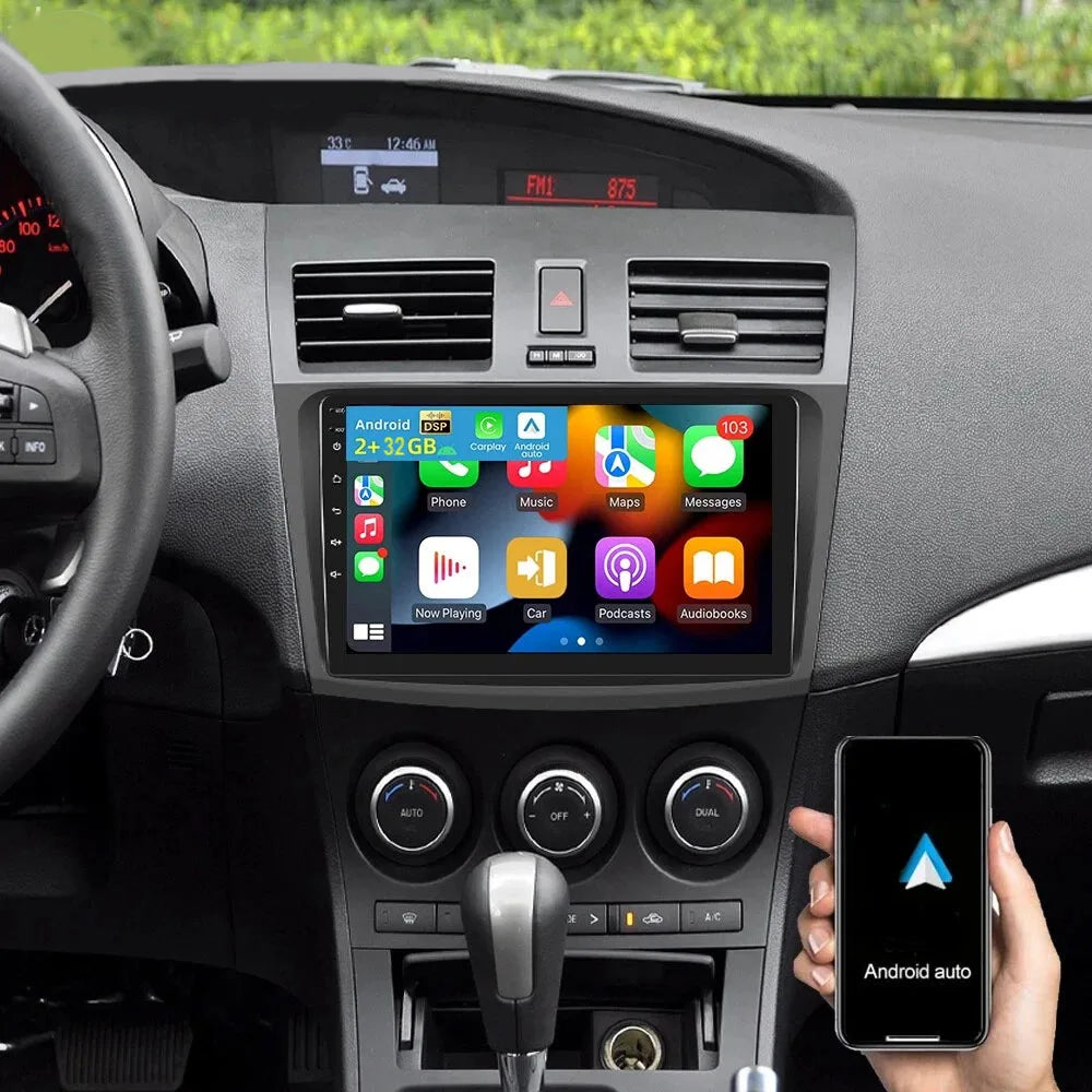 Android 15 Car Stereo GPS Navigation Head Unit for Mazda 3 BL 2009-2013 with Carplay Android Auto 9in Car 2+32G Multimedia