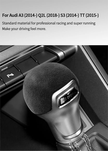 For Audi A3 Q2L S3 TT Sport Gear Shift Knob Boot Cover Trim Sticker Made of Alcantara Car Premium Interior Tuning Accessories