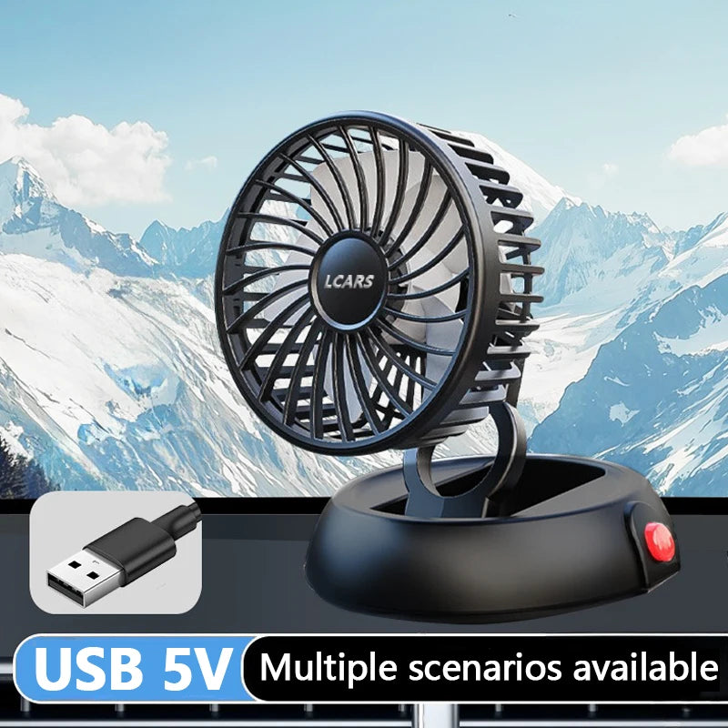 3-Head 5V USB Car Fan with 3 Adjustable Speeds Cooling Auto Cooler Air Ventilation System with Wind Regulation Car Accessories