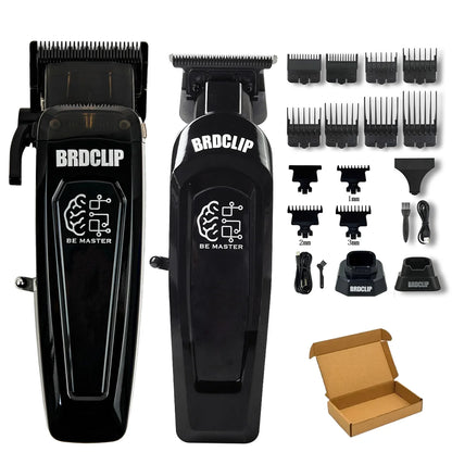 BRDCLIP Professional Barber Hair Cutting Machine Kit Base Charger 7500RPM Hair Clipper DLC Blade Salon Hair Trimmer for Men