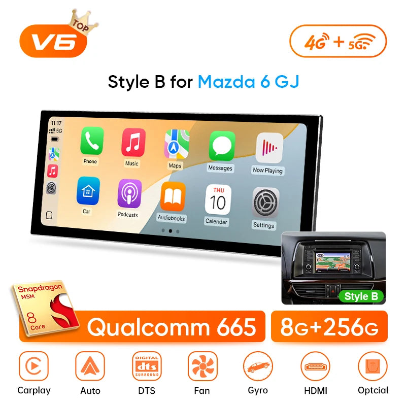 Ainavi 12.3 inch Car Radio For Mazda 6 GJ Series Atenza 2013 2014 2015 Wireless Carplay Android Auto 4G Car Multimedia Player