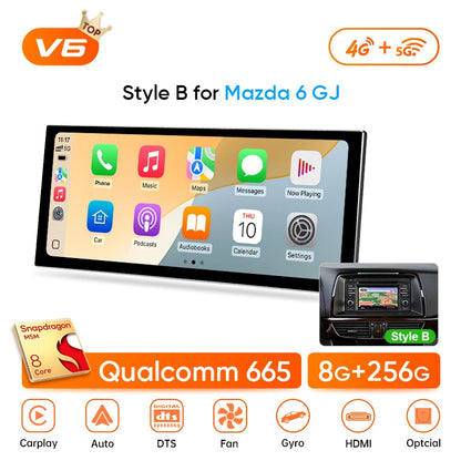 Ainavi 12.3 inch Car Radio For Mazda 6 GJ Series Atenza 2013 2014 2015 Wireless Carplay Android Auto 4G Car Multimedia Player