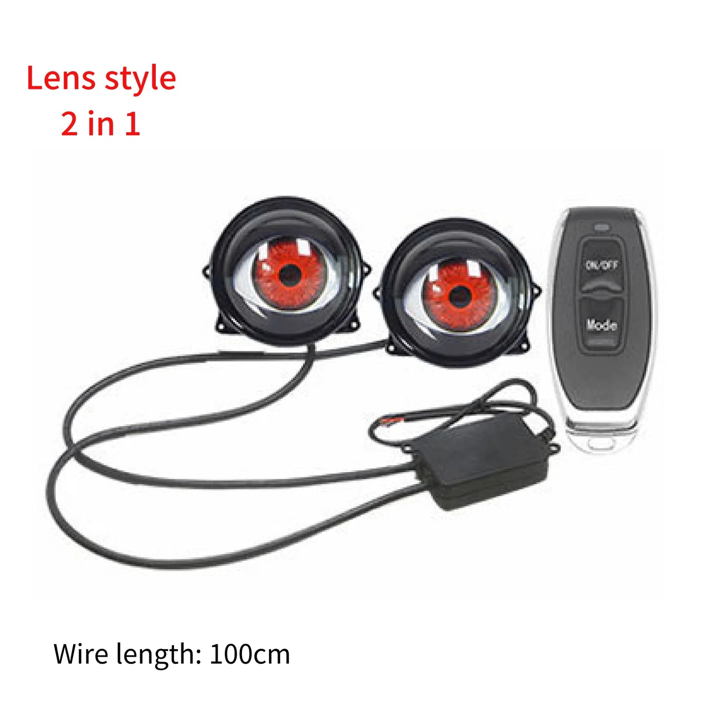3 Inch Car LED Devil Eyes Demon Evil Eye Lenses 12V 36V For Car Remote Control Eyes Retrofit Kits Fitting Auto Light Accessorie