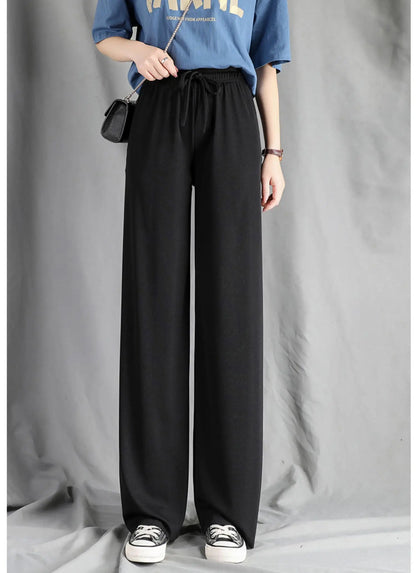 Slimming High Waist Ice Silk Wide Leg Pants for Pear aped Women Casual Summer orts plus Size  pe Comfortable Trousers
