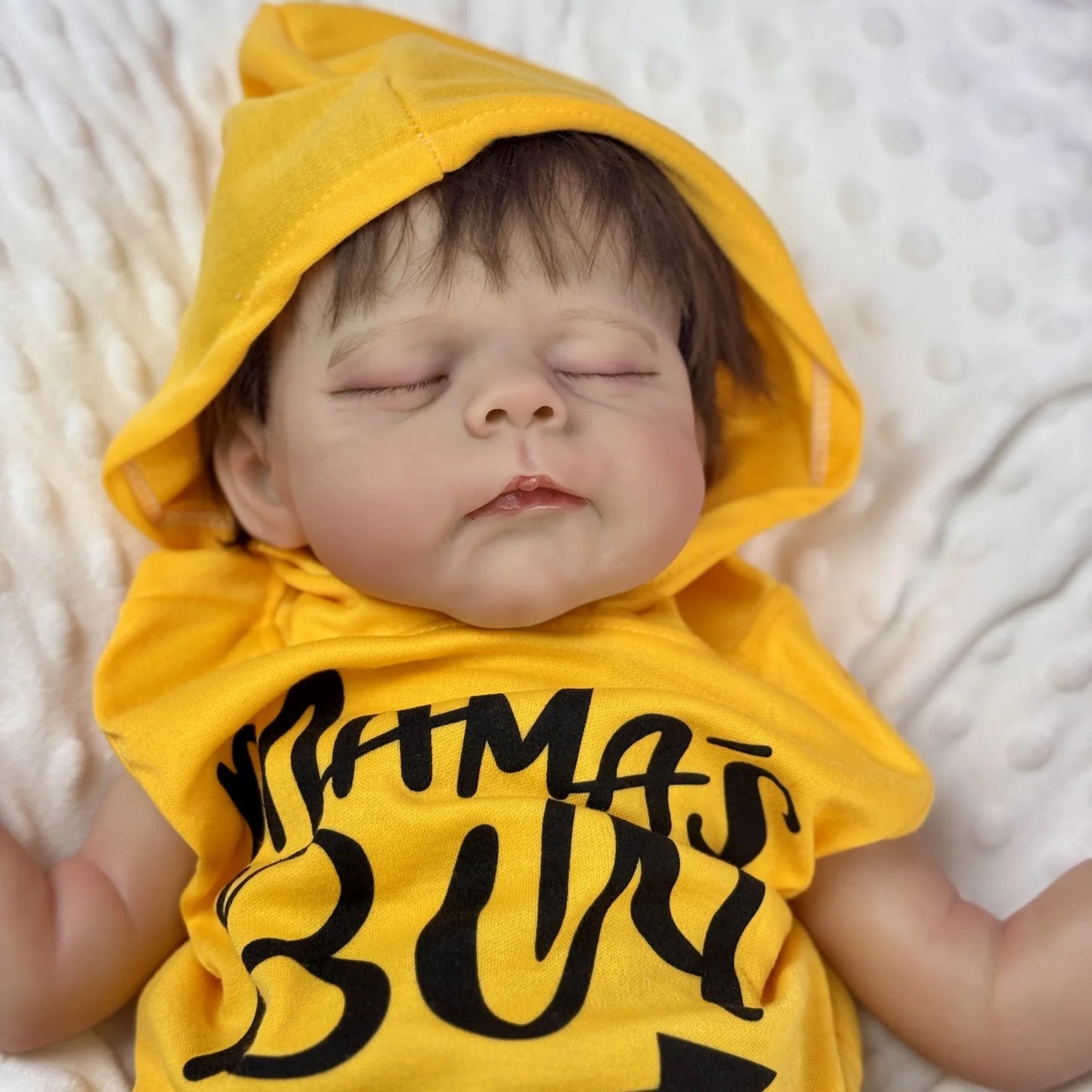 BZDOLL 50 CM Asleep Reborn Baby Art Doll Toy for Kids Lifelike Vinyl Limbs Cloth Body Sweet Babies Doll Handmade Birthday Gift