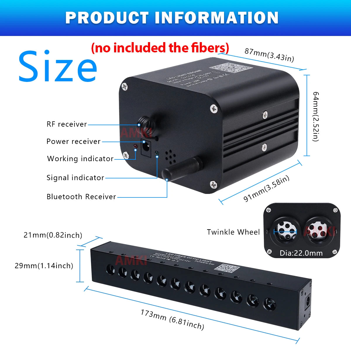 20W Dual Port Twinkle Starlight Meteor Starry Sky Car Roof Star Ceiling APP&Music Sync Car Interior Fiber Optic Ambient Light