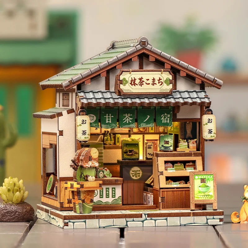 CUTEBEE DIY Book Nook Kit Japanese Mini Store 3D Puzzle Dollhouse for Bookshelf Unique Craft Gift for Book Lover Miniature Set