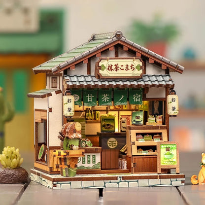 CUTEBEE DIY Book Nook Kit Japanese Mini Store 3D Puzzle Dollhouse for Bookshelf Unique Craft Gift for Book Lover Miniature Set