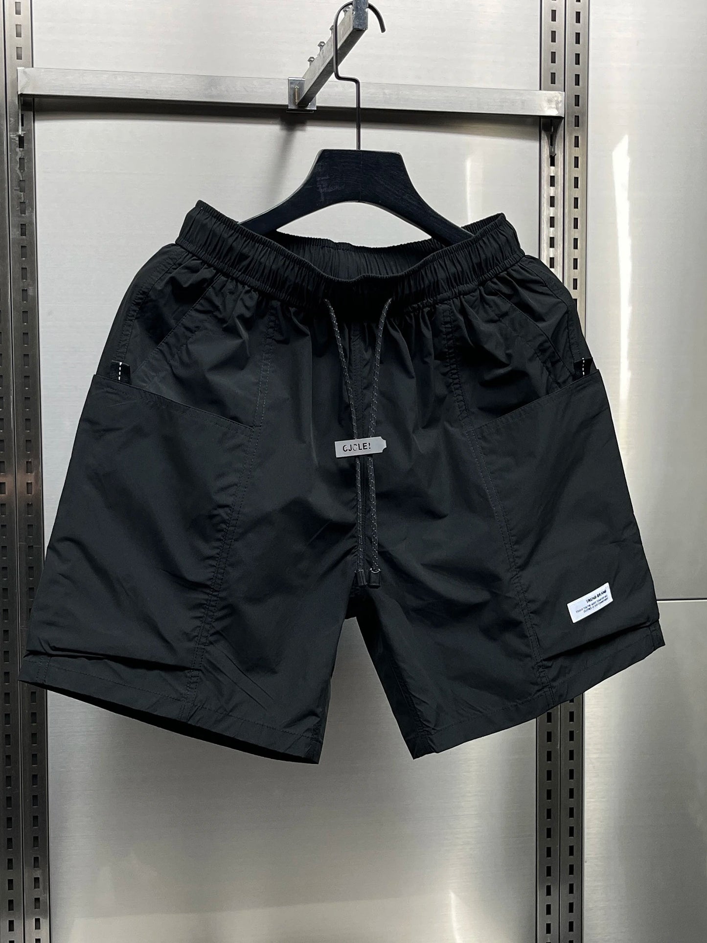 Men's Summer New Ice Silk Quick Dry Workwear Shorts Loose Five-Point Street Style Thin Beach Pants Straight Leg mid Waist