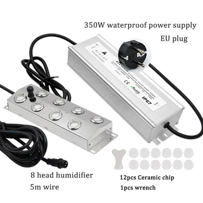 2/4/6/8/10/12 Head Ultrasonic Mist Maker Fogger Stainless Steel Air Humidier Garden/Rockery/Pool Fog Sprayer Generator 220V
