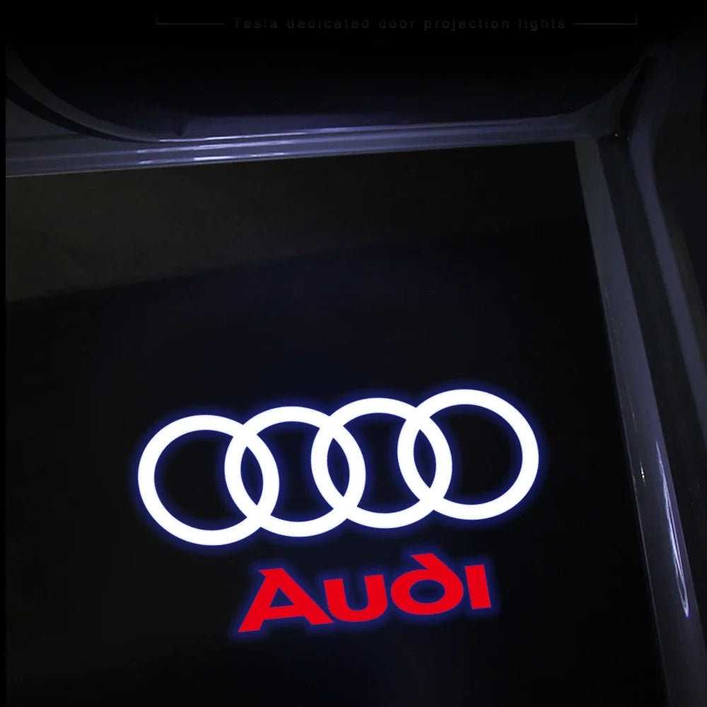 2Pcs HD Car Door Car sticker Lamp Car Door Welcome Light For Audi Sline Q3 A5 A7 A3 Q5 Q7 A4L RS Quattro S3 S4 S6 S5 S7 S8