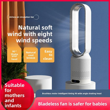 4 Colors Bladeless Fan - 3-in-1 Air Cooling & Purification Fan, Silent Touch Control Tower Fan for Indoor Use