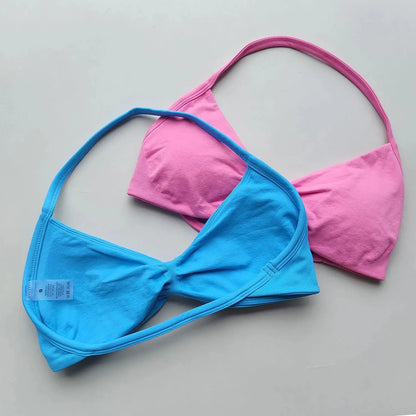 Impact Strappy Bra Gym Top Backless Yoga Bra Removable Cups Women Workout Clothing Seamless Bras Scrunch Workout Yoga Tank