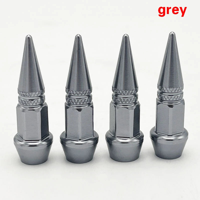 4pcs 45mm 60mm Universal Car Tire Valve Stem Cap Wheel Rim Stem Spike Shaped Dust-proof Air Metal Cap Cover for Motorcycle
