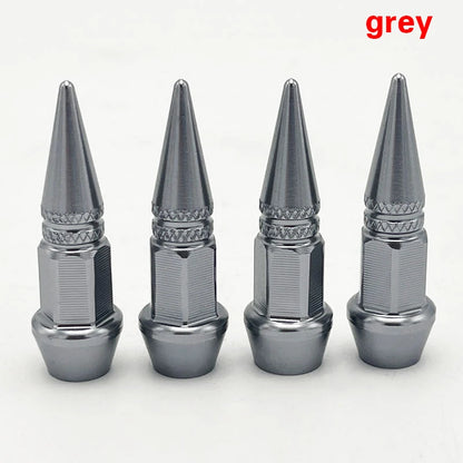 4pcs 45mm 60mm Universal Car Tire Valve Stem Cap Wheel Rim Stem Spike Shaped Dust-proof Air Metal Cap Cover for Motorcycle