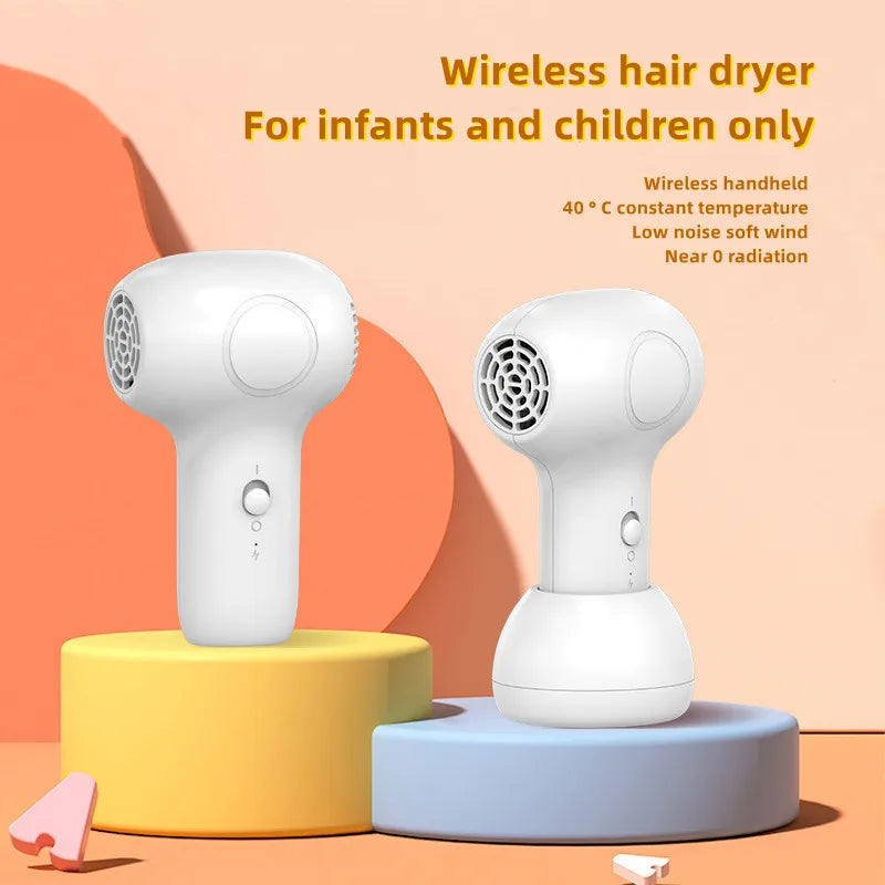 Baby Hair Dryer Wireless Small Universal Diffuser 60W Children's Silent Thermostatic Blowing Convenient Quiet For Infants Butt