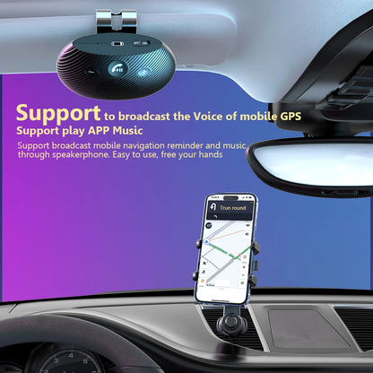 Bluetooth 5.3 Speakerphone Bluetooth-compatible Handsfree Car Kit Wireless Stereo Mp3 Music Player Car Handsfree Sun Visor Clip