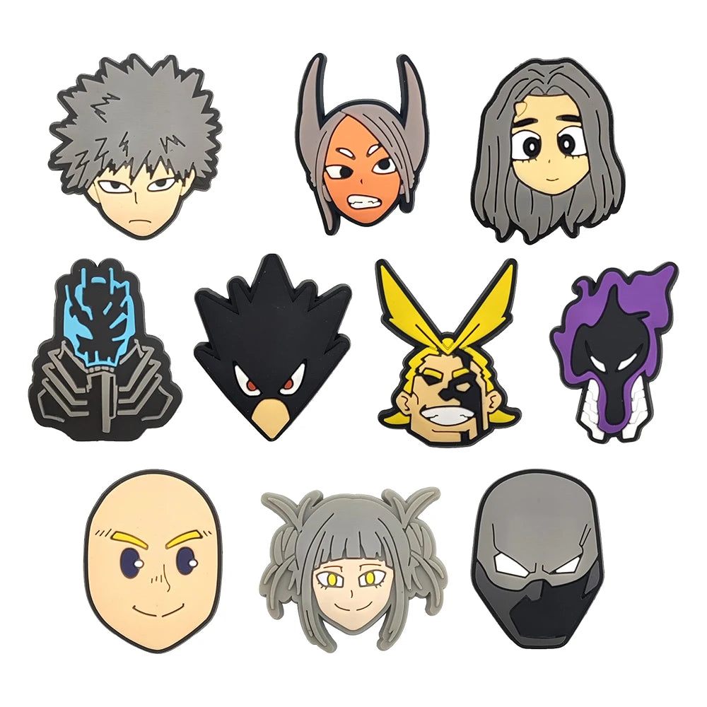 Hot Toys Japanese Manga 10-132pcs Shoe Charms My Hero Academia PVC Shoe Accessories Decoration Party Kids Xmas Halloween Gifts