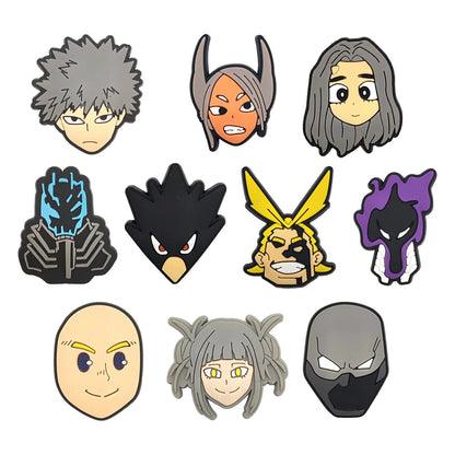 Hot Toys Japanese Manga 10-132pcs Shoe Charms My Hero Academia PVC Shoe Accessories Decoration Party Kids Xmas Halloween Gifts