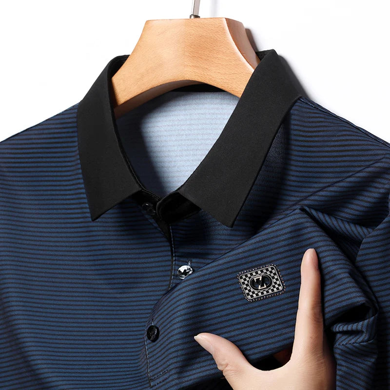 Original Designer Brand Men Short-Sleeved Polo Shirt Letter Print Lapel Button Summer New T-Shirt Business Casual Men's Clothing