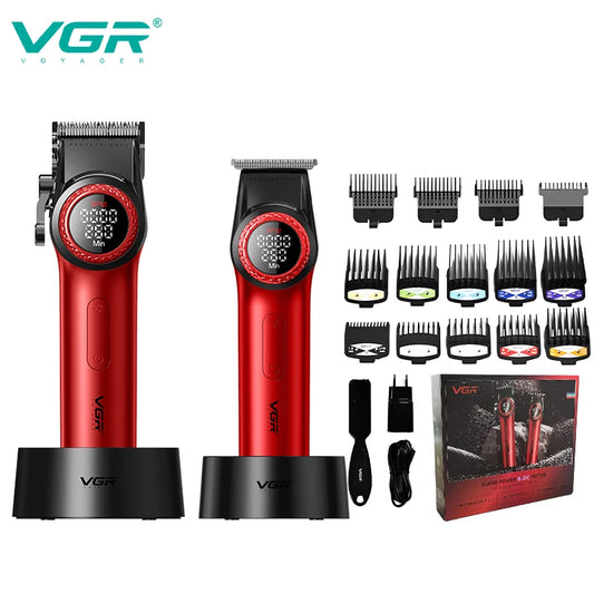VGR high-end hair cutting set with 12000 RPM power electric shaving machine, professional hair trimmer combination V-001&977