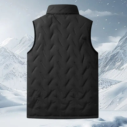 Winter Men Sleeveless Coat Fleece Casual Outwear Warm Thicken Windproof Snow Waistcoat Stand Collar Zipper Woolen Jackets Vest