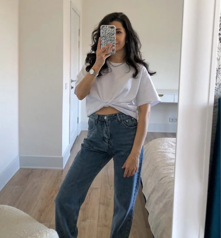 Simple White Oversize T-shirts For Women Cotton Summer Green T Shirts Women Short Sleeve Loose Blue T Shirt Women Yellow Top Tee