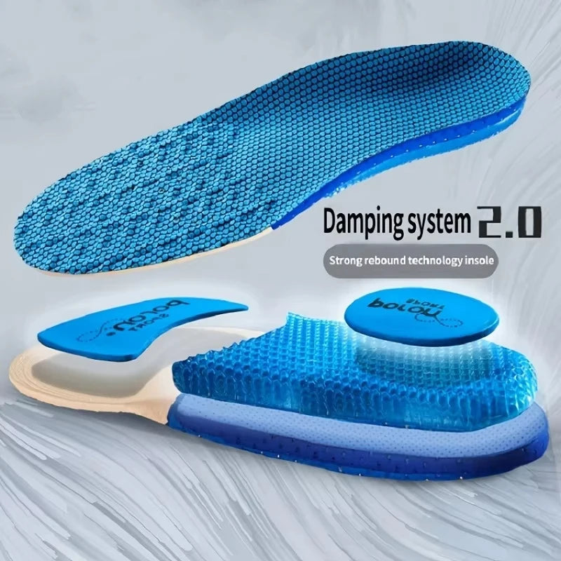 New Comfortable Arch Support Shoe Pads Elastic Sports Insoles Men's Shock Absorbing Breathable Insole 1Pair/2Pair