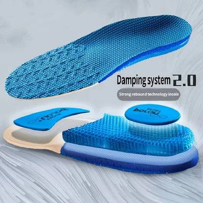 New Comfortable Arch Support Shoe Pads Elastic Sports Insoles Men's Shock Absorbing Breathable Insole 1Pair/2Pair