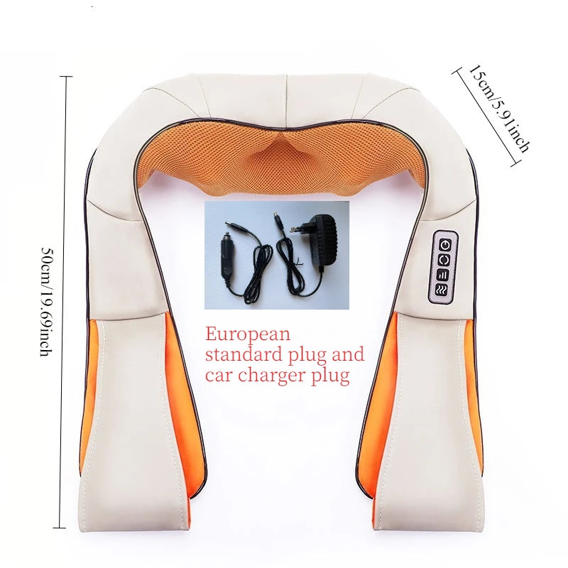 Car And Home Dual-Use Kneading Massage Shawl, Hot Compress Massager For Cervical Spine Massage, Gift Neck And Shoulder Massager