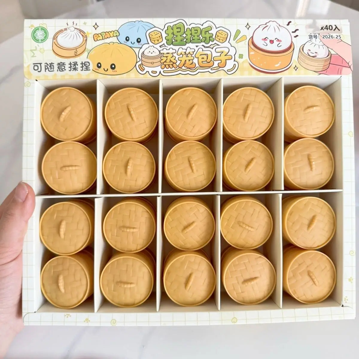 Surprise gift Crystal bun card cute mini soup dumpling shaped stress-relief squeeze toy, venting office prank toy, slow rebound