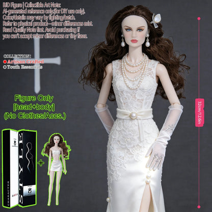 12.6 Inch 1/6 Fashion BJD MJD Supermodel Doll Ball Jointed Posable Collectible Realistic Hair NoClothes