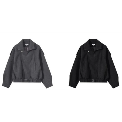 Men's New Spring and Autumn Style Jacket Loose and Casual Gold Velvet Long Sleeved Stand Up Collar