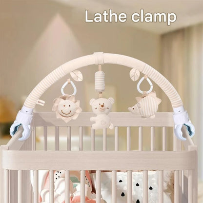 Soft Plush Baby Stroller Hanging Bell Toy Organic Cotton Infant Crib Mobile Machine Washable Sensory Development Activity