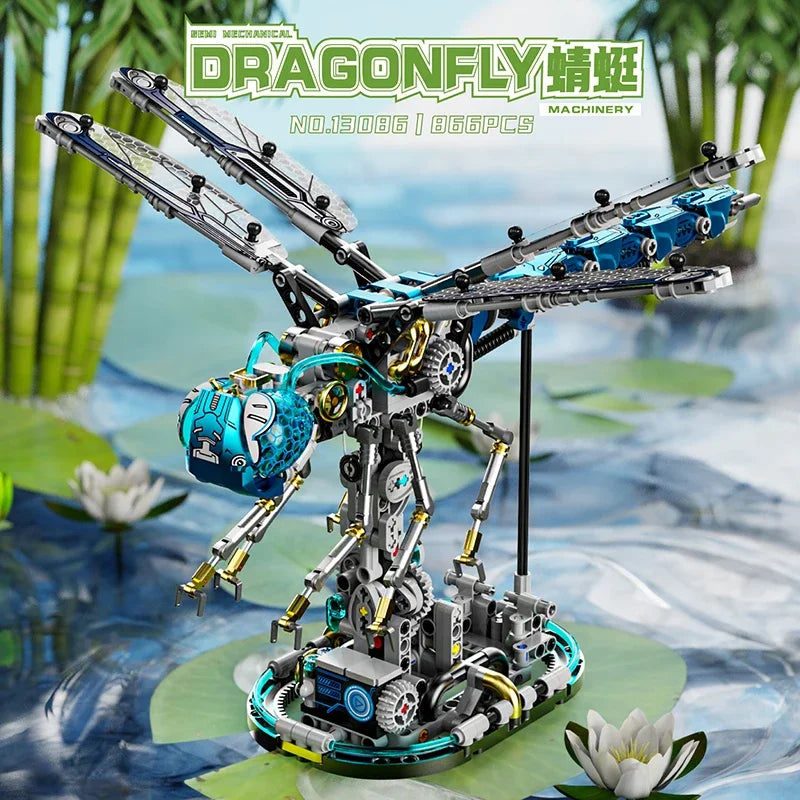 Creative Mechanical Dragonfly Construction Set Animal Building Blocks Educational Toy for Kids Adults STEM Learning Kit Gifts