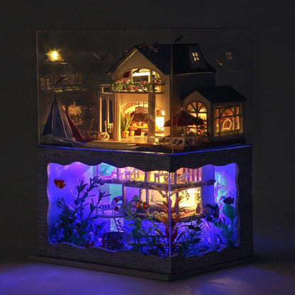 Wooden Miniature Doll House Handmade 3D Puzzle Making Building Model Kit Production And Assembly Room Toys Home Dollhouse Gifts