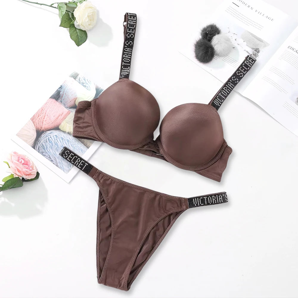 V Soft Versatile Shapewear Sexy Lingerie Bra and Panty Set Push Up Women's Fashion Lingerie Set Sexy Breathable