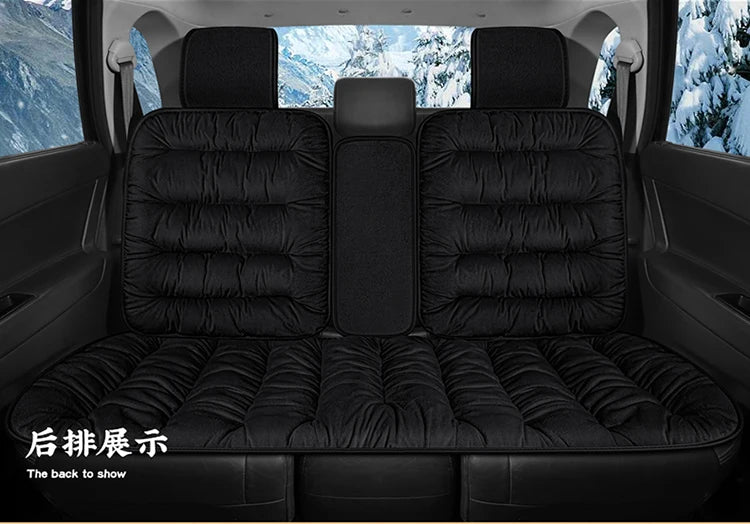 Plush Down Car Seat Cushion Winter Plush Single Seat Thickened Plush Winter Warm and Cold proof Five Seat Non shedding Hair