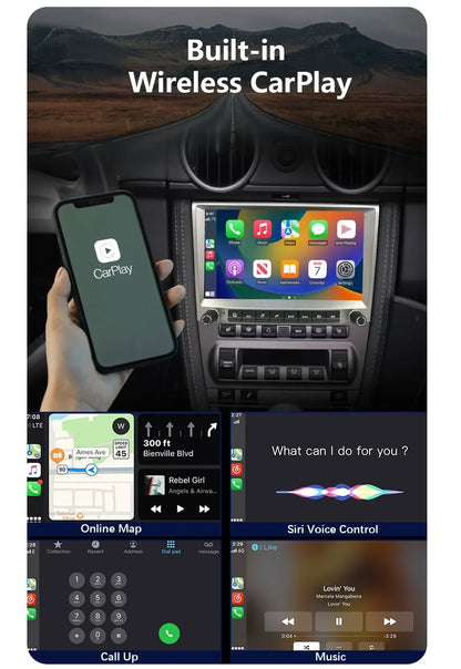 CHSTEK Car Radio Wireless Carplay Qualcomm for Porsche 911 997 Boxster Cayman 987 Auto Android 13 Multimedia Player Navigation
