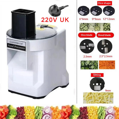 Commercial Dicing Machine K8600 White 3-in-1 Multi-Function Electric Cutter Strips Shreds Slices Dice Radish Potato Vegetables