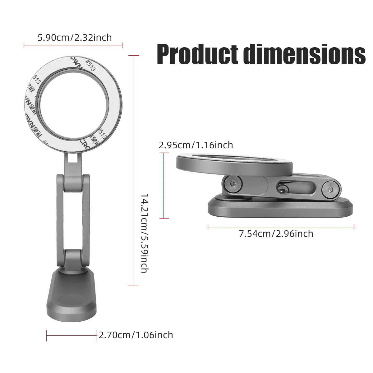 Metal Magnetic Universal Car Phone Holder Foldable Phone Stand Mount GPS Support Fit All phone USE For Gym Outdoor Selfie Office