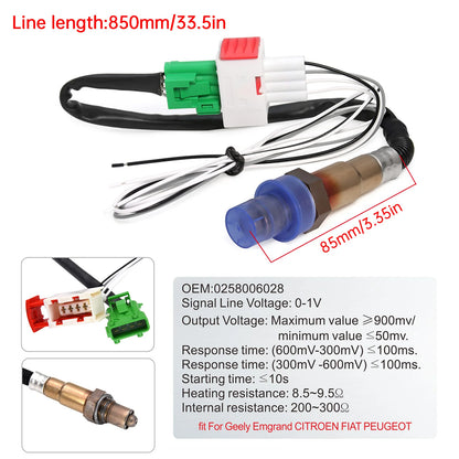 Digital 52mm Air Fuel Ratio Gauge LED Digital Display With Narrowband O2 Oxygen Sensor 06J906262AA for Gasoline Car 12V