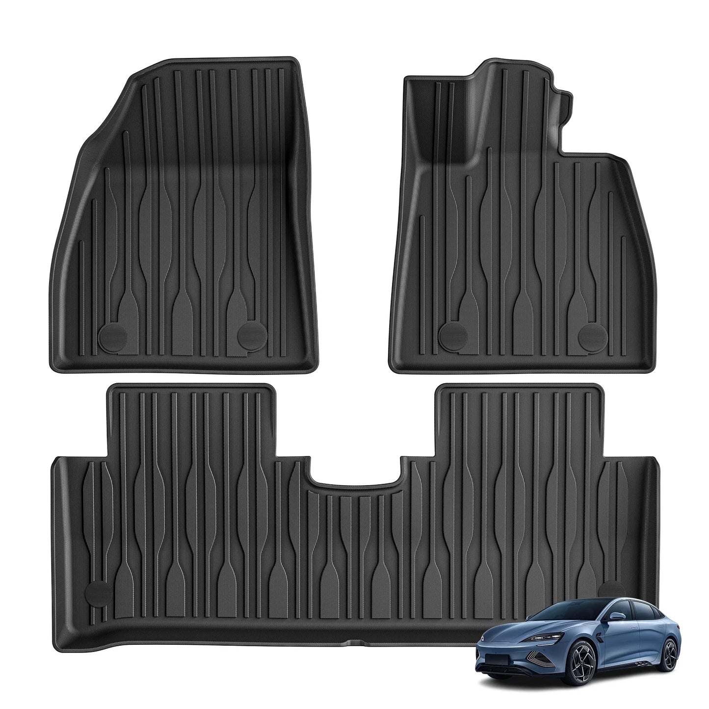 RHD for BYD Seal 2022-2025 (Right Hand Drive only) Car Floor Mats TPE 3D Foot Mat Waterproof All Weather Accessories Black