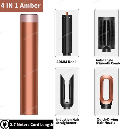 Sencimen X19 Upgraed Multil Hair Styler Auto Curling&Straightenting Barrel Nozzle Wrap Hair Dryer Professional Curly Hair Styler
