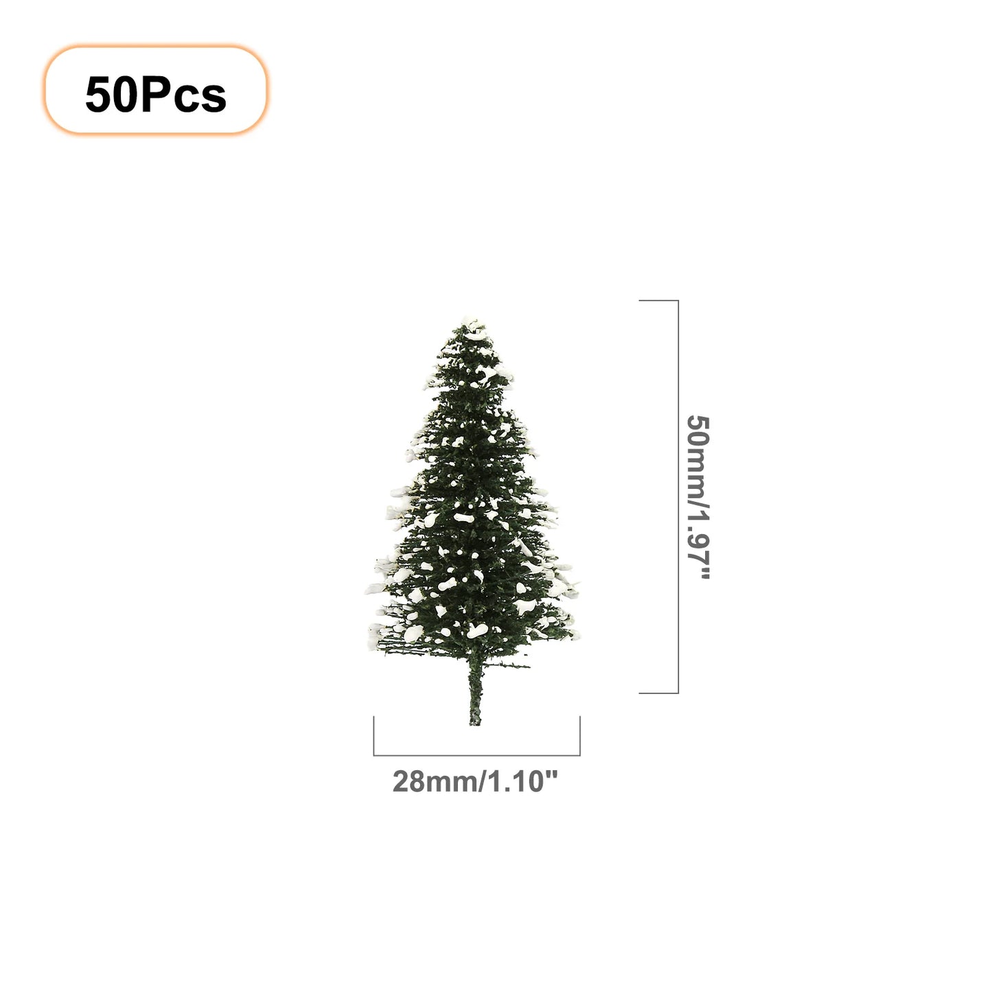 XS0804 Evemodel Model Snowy Pine Trees Deep Green Christmas Pines for HO O N Z Scale Xmas Decor Layout S0804