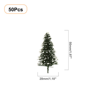 XS0804 Evemodel Model Snowy Pine Trees Deep Green Christmas Pines for HO O N Z Scale Xmas Decor Layout S0804